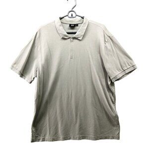 Uniqlo x Theory Airism Polo Shirt Mens XL Short Sleeve‎ 1/4 Zip Sage Green